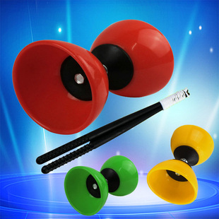 Self-produced and sold 9cm * 12cm leather bowl diabolo double-headed diabolo rattle toy diabolo with Rod line