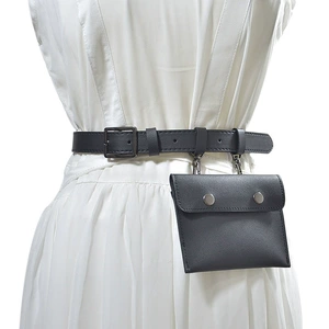 Fashion Women's Leather Belt Bag with Metal Buckle for All Ages