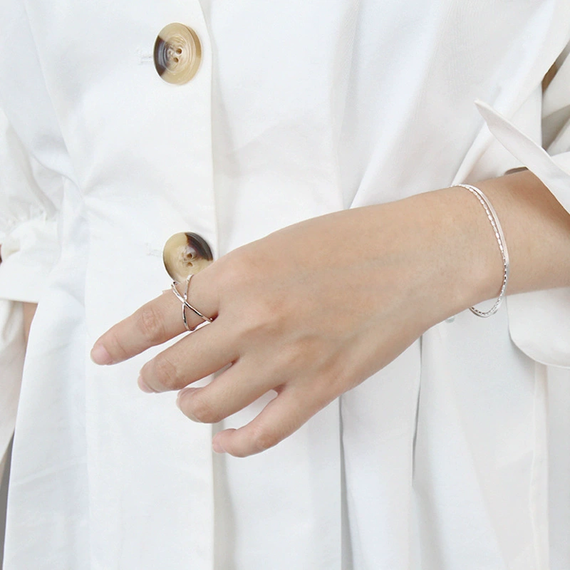 Glossy three dimensional ring, jewelry, Korean style, silver 925 sample