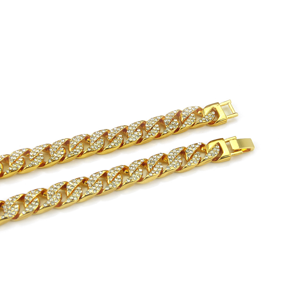New Menu0027s Hip Hop Diamond Chain Fashion Cuban Chain Alloy Necklace Wholesale