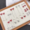 Silver needle with tassels heart-shaped, fashionable earrings heart shaped, silver 925 sample