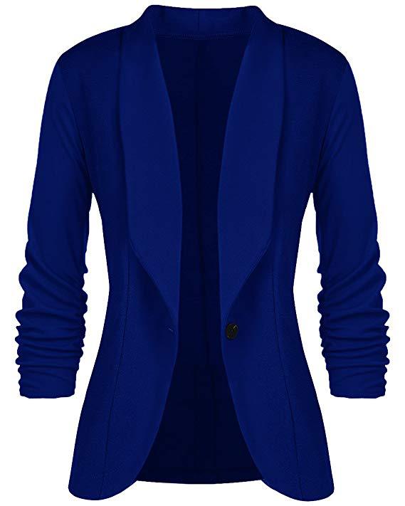 Pleated Sleeve Work Office Blazer - Coats & Jackets - Uniqistic.com