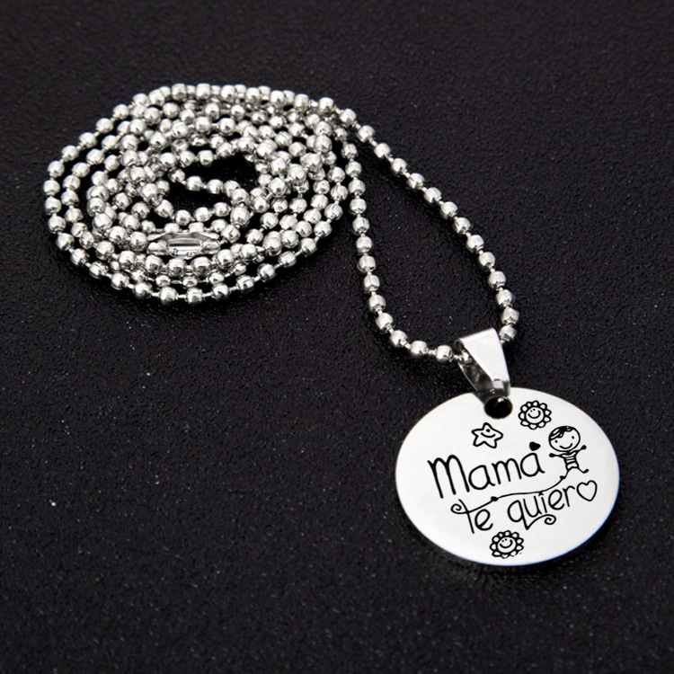 Spanish Mama Te Quiera Mother's Day Gift Stainless Steel Necklace Keychain display picture 3