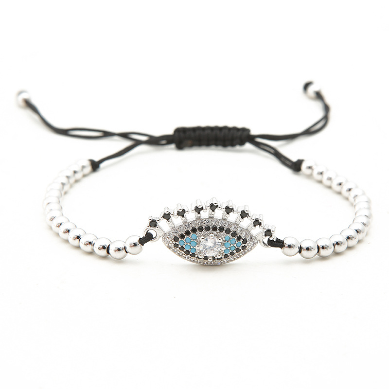 Retro Devilu0027S Eye Copper Inlay Zircon Bracelets