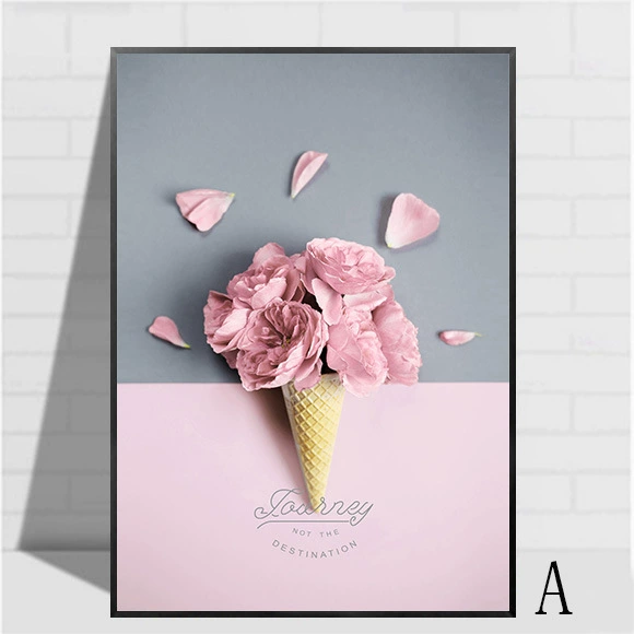 Романтическая атмосфера севернаяFresh Fresh Pink Девочки сердце гостиная украшение картина уличное наблюдение перо спальня твиль висит картина