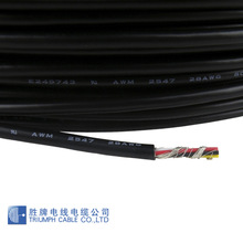 胜牌厂家直销灰色外被UL2547 24AWG 2C加铝箔加编织线屏蔽线 现货