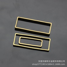 DIY飾品材料金屬配件黃銅胚銅質長正方形狀框框管圈切割圈批發