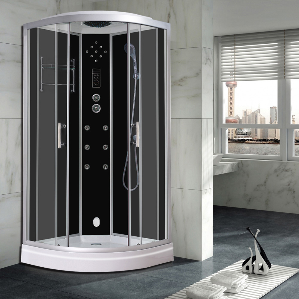 Quadrant Shower Cubicle Cabin 6 Hydro Body Jets With 3KW Steam