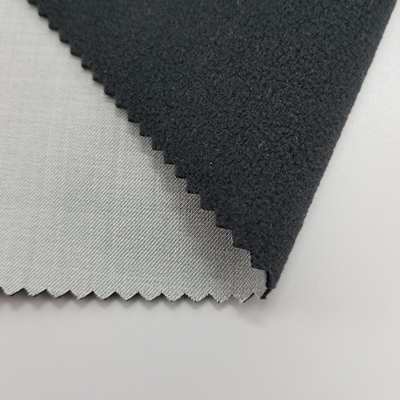 75D斜纹布复合100D摇粒绒布艺 染色经编布艺 涤纶现代加工布艺