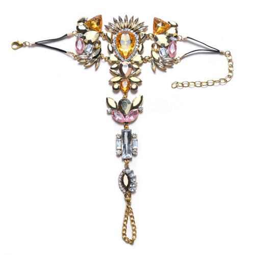 2018 New European and American Style Exaggerated Popular Alloy Rhinestone Anklet, Trendy Personalized DIY Design, Factory Direct Sales