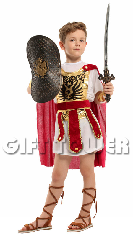 Stage performance costume, warrior suit,B-0227 Roman brave little warrior performance costume, cosplay boy role-playing costume detail image 2