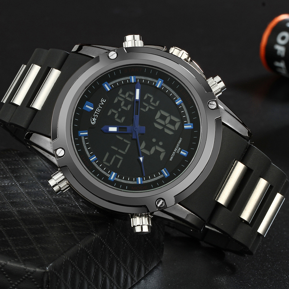 STRYVE8009 nuevo reloj deportivo de cuarzo electrónico para hombre impermeable reloj multifuncional estudiante