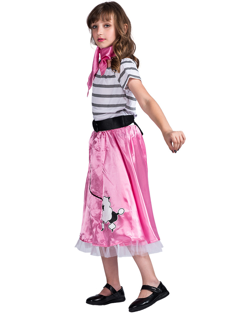 Fabricante en stock de Halloween niños etapa traje Rosa niña caniche Halloween juego de niños traje