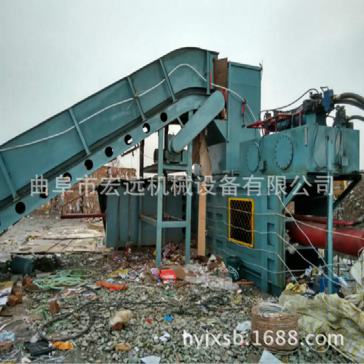 厂家定制废纸箱捆扎机 小型编织袋服装液压打包机 废纸压块机