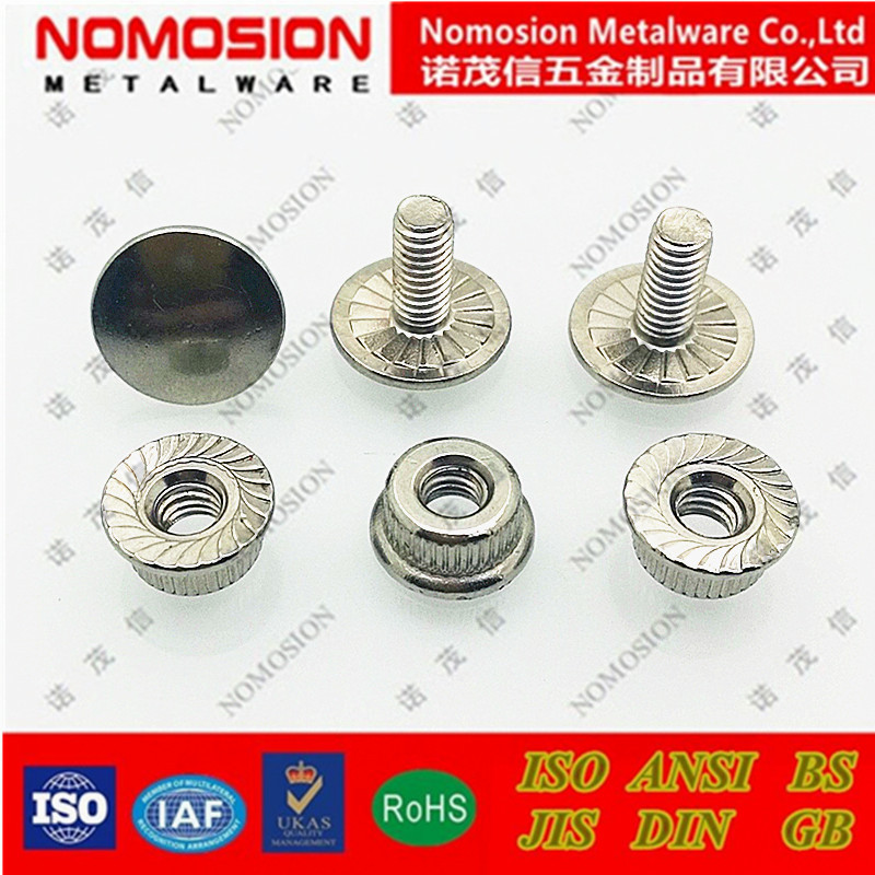 滚花防松法兰螺母 自锁收纳盒 包装盒 包角包边专用手拧螺丝 M4*9