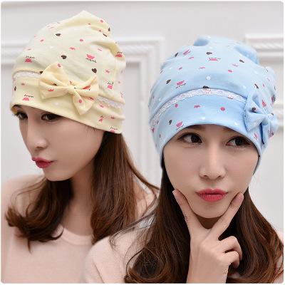 2020春季新款棉质蝴蝶结款孕妇月子帽产妇产后恢复 产妇帽|ru