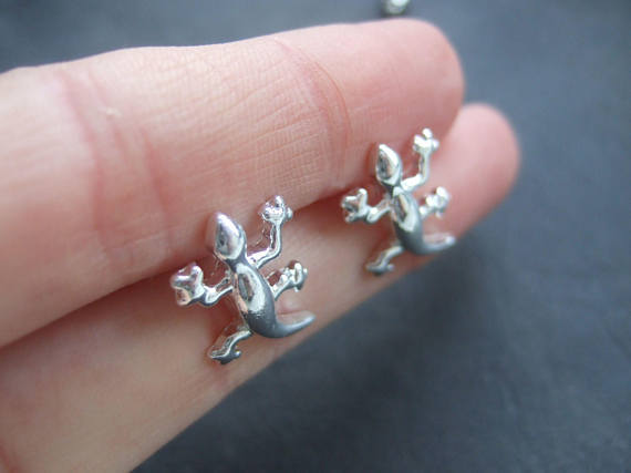 Insect Little Gecko Lizard Ear Studs Chameleon Ear Studs display picture 19