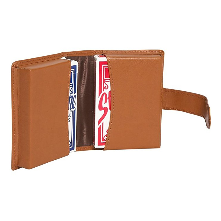 定做扑克牌皮套 折叠皮革扑克牌盒 娱乐棋牌皮套定制