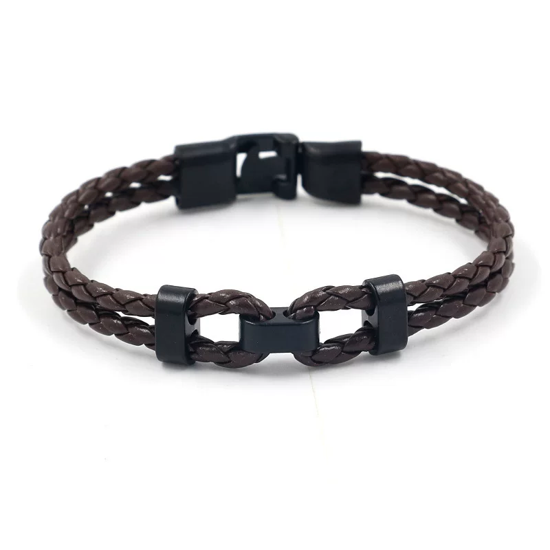 Black retro woven polyurethane bracelet, accessory, chain, (Cross-border trading), simple and elegant design