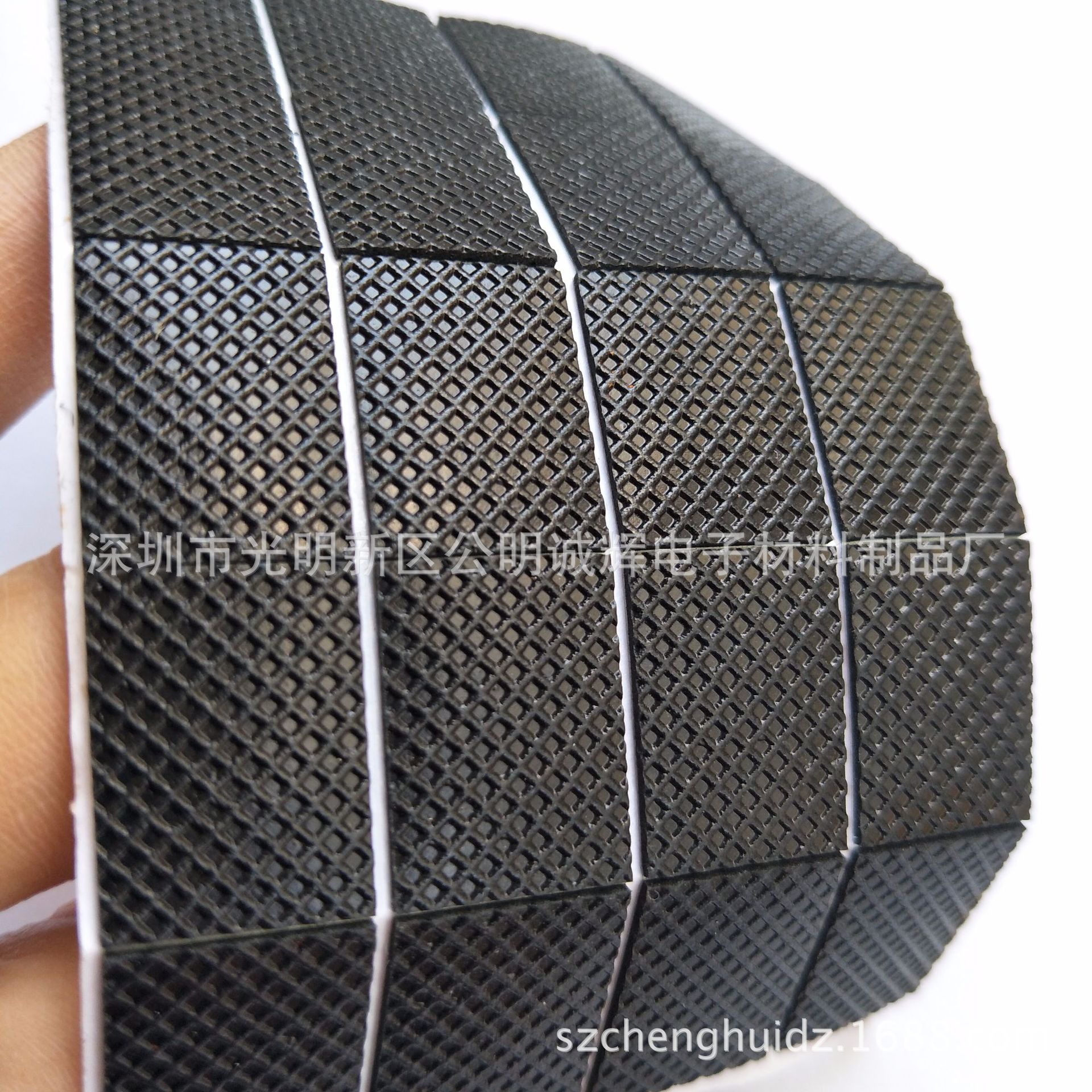 厂家直供自粘网格橡胶脚垫圆形布纹减震橡胶垫防水密封橡胶垫圈