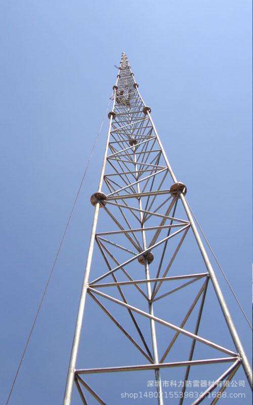 热镀锌避雷塔 三柱圆钢避雷塔 避雷针塔 圆钢角钢避雷塔 定制高度