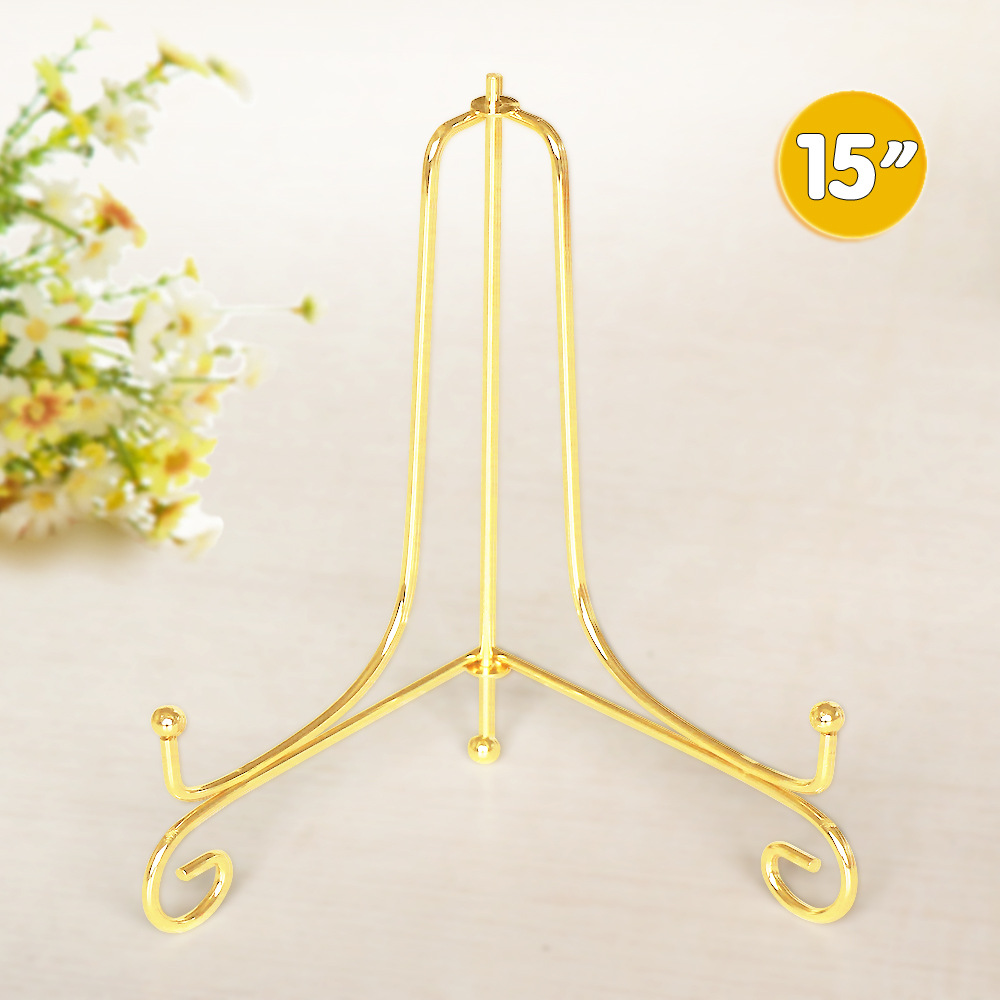 15英寸金色铁制瓷盘支架 证书画框摆设 工艺品托架 跨境货源批发