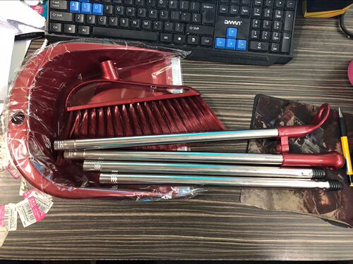 Stainless steel rod soft broom dustpan set combination plastic broom set household sweeping set sweeping manufacturer wholesale