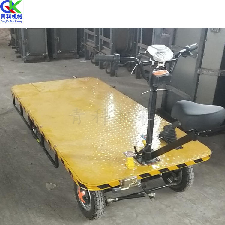 四轮平板运输车 工地楼板水泥拉料车 电动平板车 座驾式方便实用
