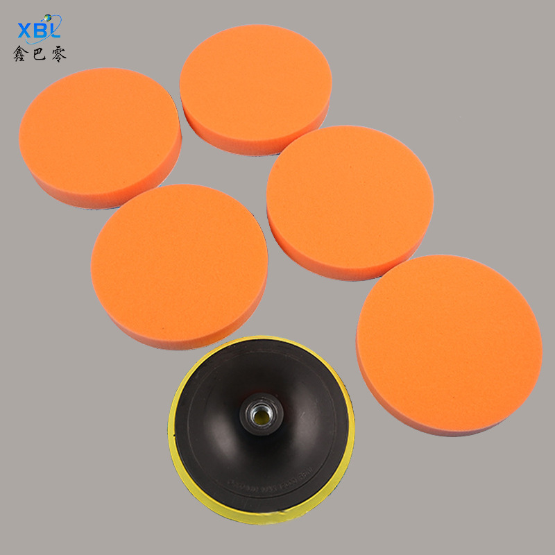 6寸抛光6件套汽车美容抛光打蜡套装海绵轮波浪平面海绵轮抛光盘