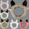 Cute cosmetic headband for face washing, flannel face mask