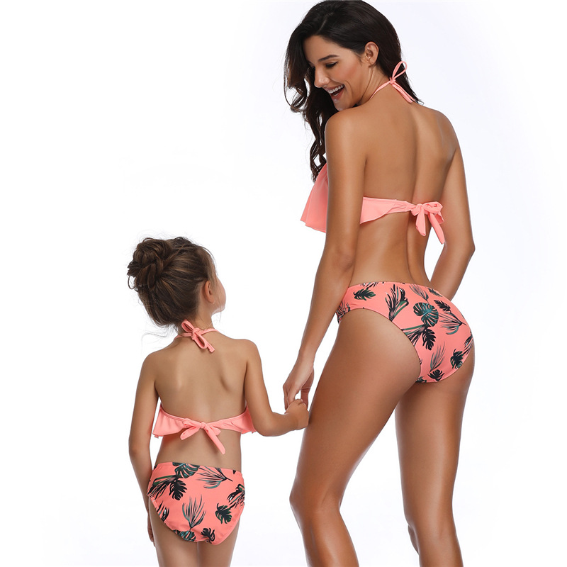 Parent-Child Swimwear Popular Bikini Flying Edge Mother Daughter Swimwear