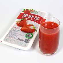 果鮮萃冷凍速凍水果草莓片500g餐飲裝一盒出品一扎簡單方便標准化