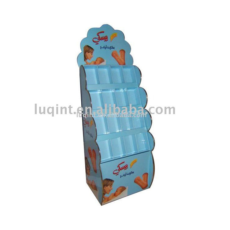 婴儿饼干、磨牙棒等纸促销架、纸陈列柜、纸展示架