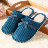 Demi-season comfortable wear-resistant keep warm slippers with bow for beloved for pregnant, footwear, wholesale