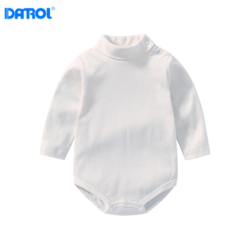 Autumn and winter baby clothes high-neck long-sleeved triangle harem baby spring and autumn warm cotton one-piece bodysuit rompers