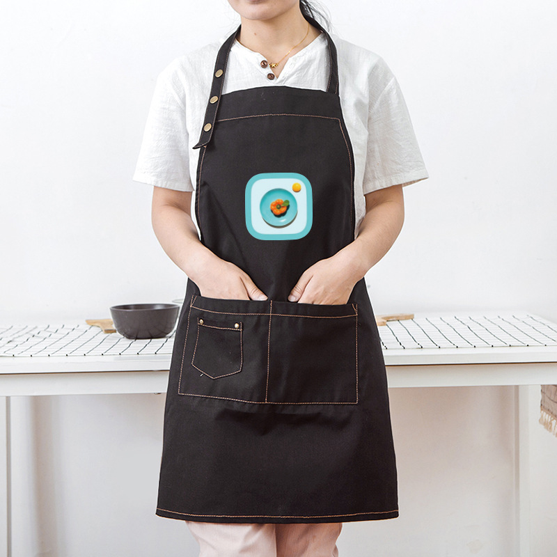 Estilo coreano moda impreso delantal tienda de frutas café leche tienda de té tienda de postres supermercado estudio delantal logotipo personalizable