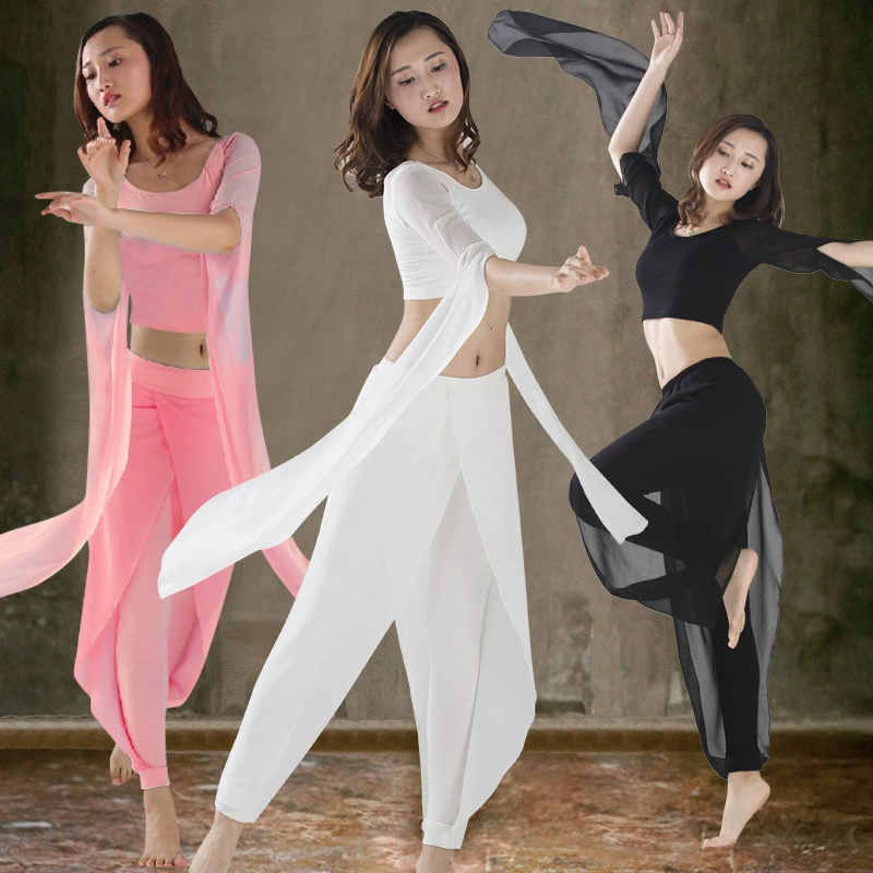 Модальная одежда для йоги Весенняя и летняя танцевальная одежда Спортивный костюм Женская элегантная танцевальная рифма Одежда для тренировок Фея на открытом воздухе Одежда для выступлений