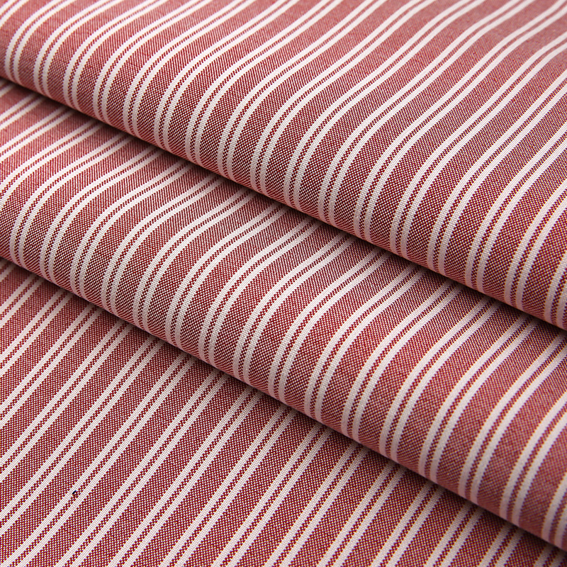 工厂涤纶条纹布  多色条 春夏衬衫面料 时装休闲服面料 现货供应