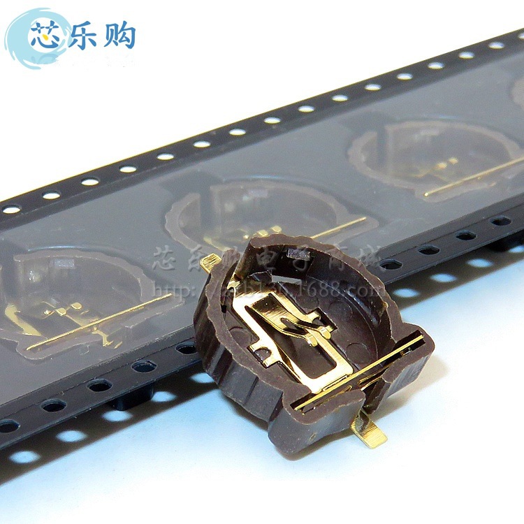 CR1220电池座 3V 镀金 贴片 CR1220贴片电池座  纽扣电池座 编带