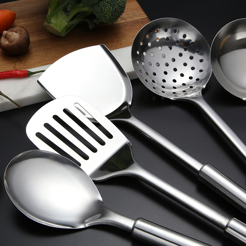 Manufacturer wholesale stainless steel kitchenware set cooking spoon colander spatula five-piece set kitchen supplies electrical appliances gifts