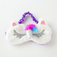 Factory 3D Unicorn Eye Mask Cute Cartoon Unicorn Plush Colorful Hair Sleep Eye Cover Customizable