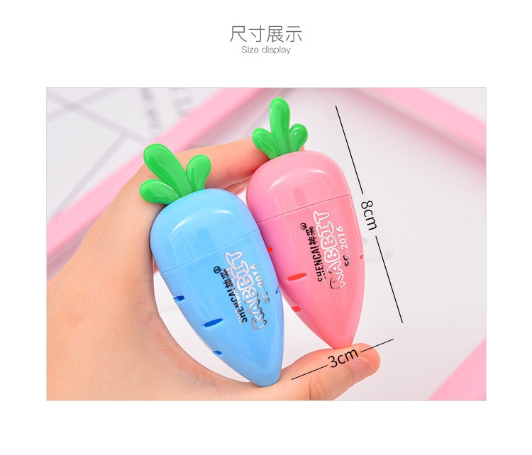 10g Weight Plastic Material Creative Stationery Cartoon Simple Small Fresh Carrot Pencil Sharpener 2