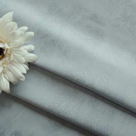 30支人棉大提花服装面料 梭织复古烟灰花朵裙子上衣布料 现货夏