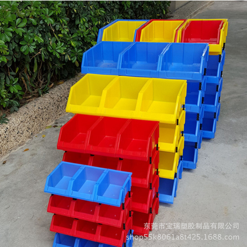 提供工厂蓝色胶筐 斜口塑料零件盒 塑料胶筐批发