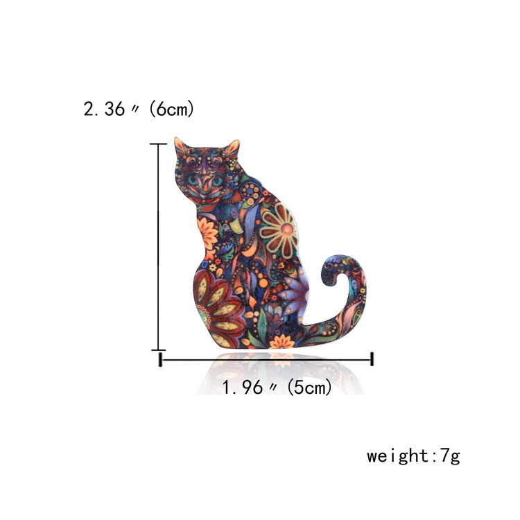 Elegant Cat Arylic Printing Women's Brooches display picture 1