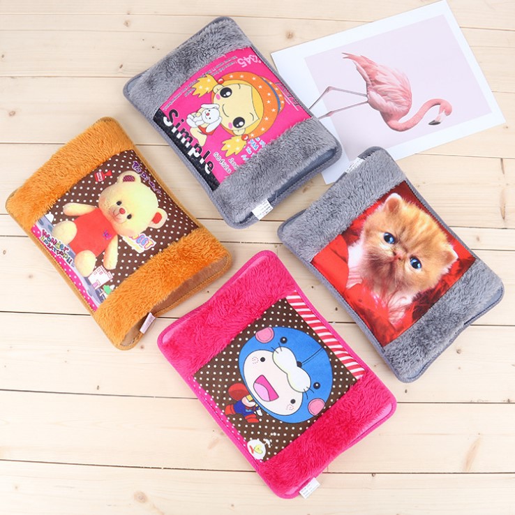 卡通雙插熱水袋 安全防爆加熱暖水袋充電暖寶寶暖手寶禮品廠家