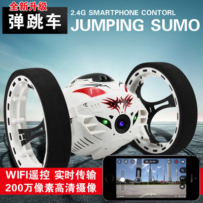 遙控彈跳汽車充電遙控電動車機器人特技翻滾跳車男孩賽車兒童玩具