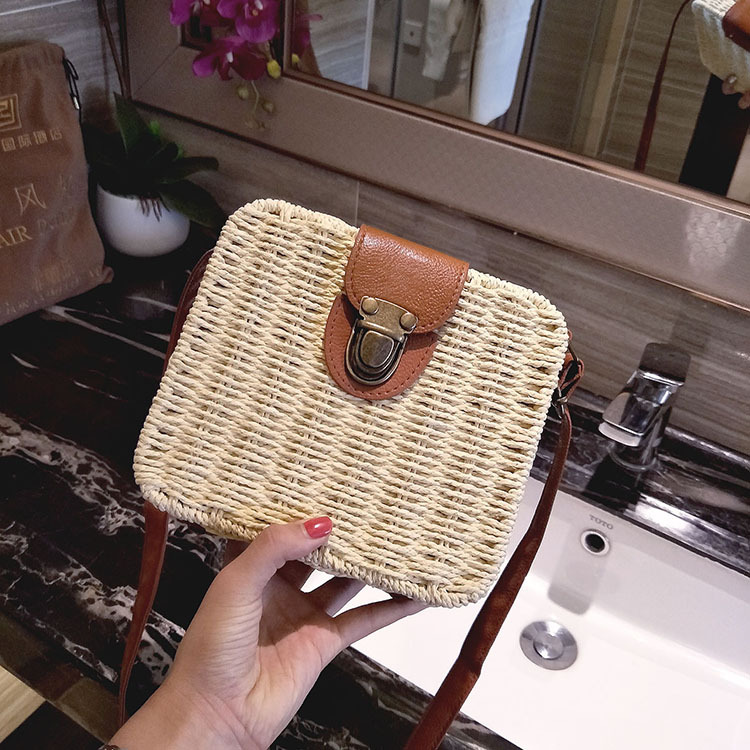 Summer New Beach Straw Bag Seaside Leisure Holiday Small Square Bag Woven Bag Wholesale display picture 12