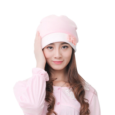 韩版加厚天鹅绒月子帽秋冬产妇帽|ms