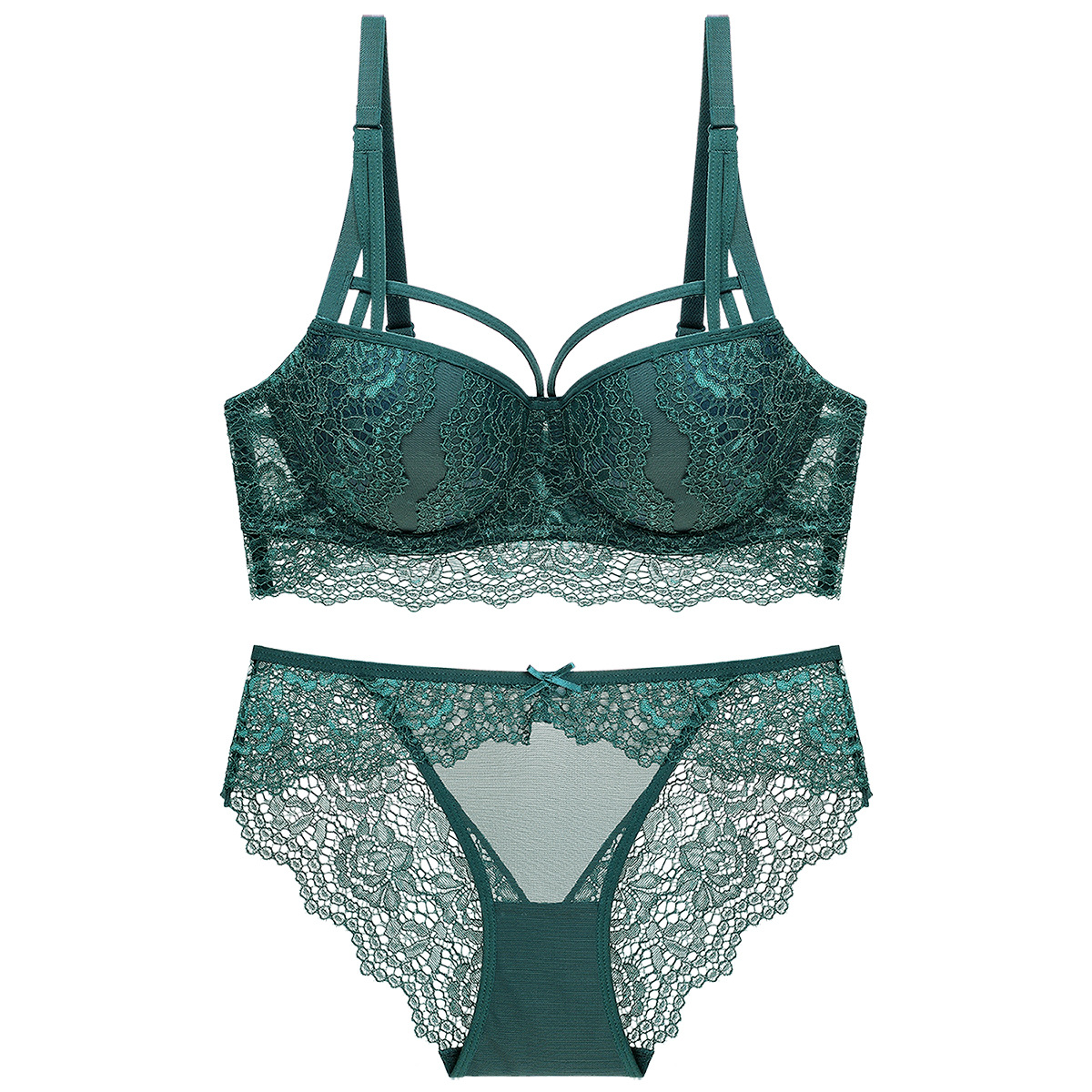 Sexy Spitzen Bh Und Slip Set Mit Push Up Effekt Für Damen_voghion.com